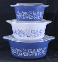 Colonial Mist Pyrex Casserole Set