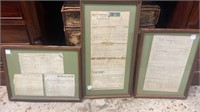Framed Lincoln County MS Deeds and Tax Receipts