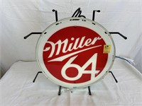 Miller 64 Beer Lighted Sign, Works