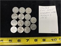 Canada Five Cent Korean War Nickels 1953