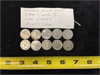 Canada Five Cent World War II Nickels