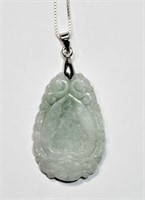 Jadeite Pendant With Sterling Silver Chain