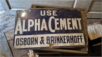 Alpha Cement porcelain sign early