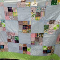 Hand sticked quilt with some wear- pilling