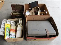 3 Boxes Electrical, Hardware, Sandpaper, Misc