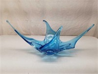 Stunning Blue Art Glass Stretch Bowl