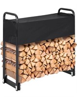 4ft firewood rack with cover for outdoors