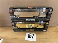 LOT OF 2 - 1:64 SCALE TRANSPORTERS W/ STOCK CARS