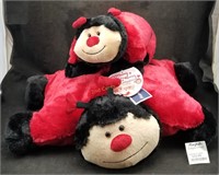 Pair Of Ladybug Valentines Heart Pillow Pets