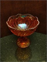 Peach Carnival Glass Goblet