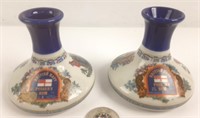 2 bougeoirs en porcelaine British Navy Pussers Rum