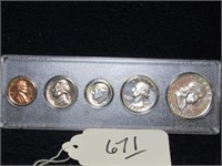 1953 SILVER US MINT PROOF SET 5 COINS IN