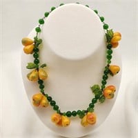 Glass Pears & Beads Necklace