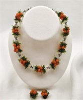 Glass Oranges Necklace + Earrings