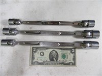 (3) SNAP ON SwivelEnd Ratchet Wrenches Tools