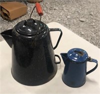 Black & Blue Graniteware Coffee Pots