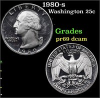 Proof 1980-s Washington Quarter 25c Grades GEM++ P