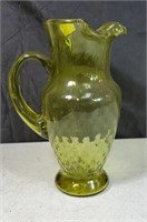 Stunning green pitcher approx 11 inches tall