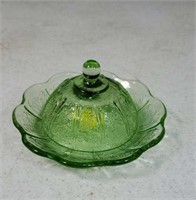 Itty-bitty butter dish in green