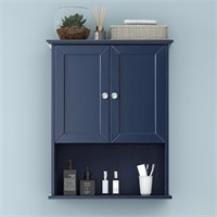 Bathroom Wall Cabinet Blue 24x30 in  2 Doors