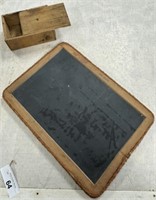 1800's Child's Slate Board & Chalk Box