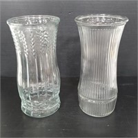 Pair of clear glass vases