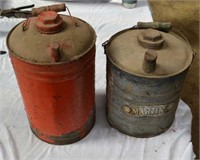 2 Vintage Gas Cans - Metal