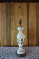 Vintage White Lamp with Gold Trim