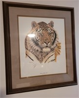Guy Coheleach Tiger Print in Frame, Signed & Dated