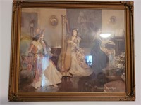 Frederic Mizen Three Ladies in the Parlor Framed P