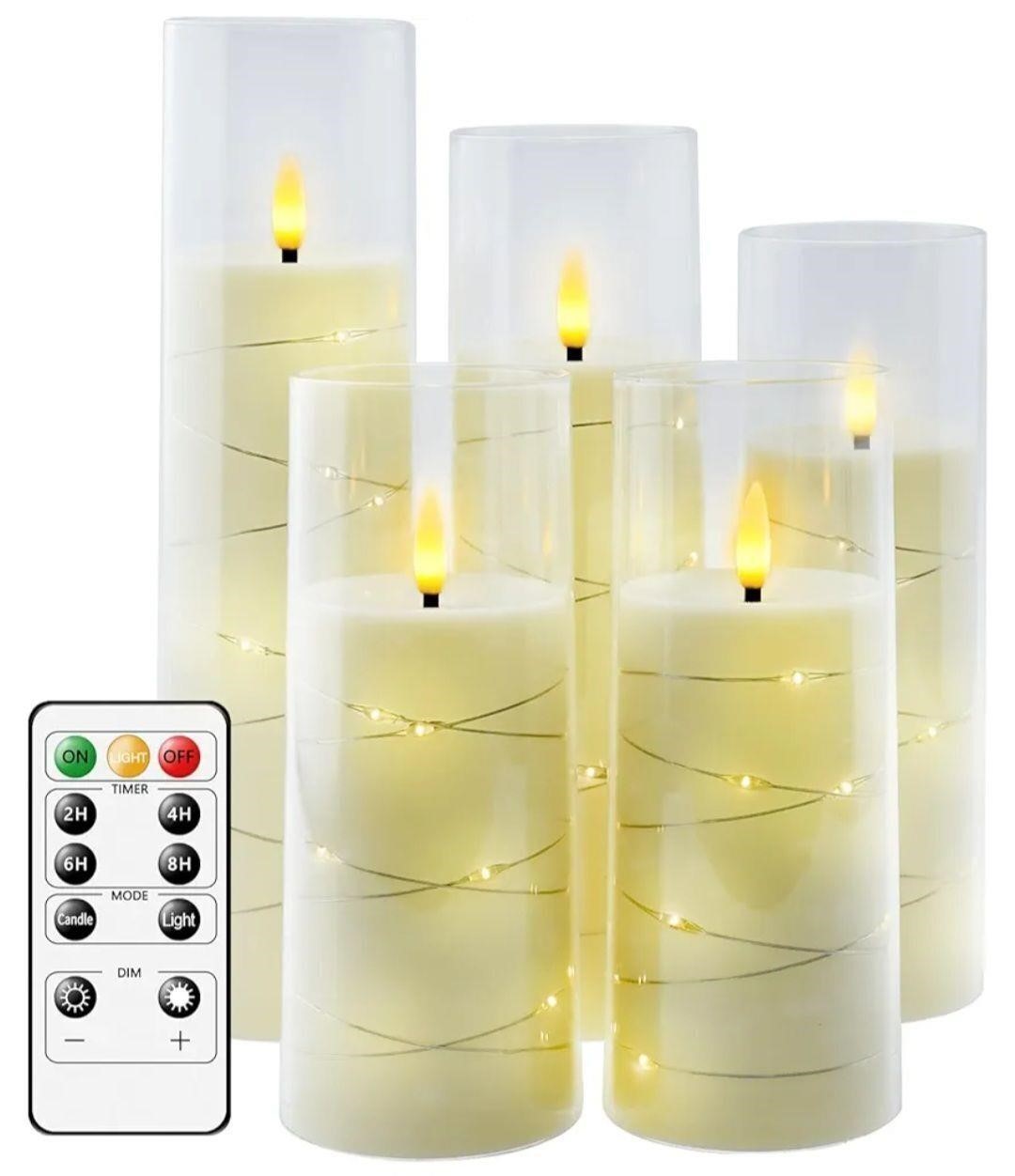 Five piece flameless LED candles with timer
