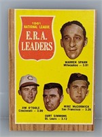 1962 Topps ERA Leaders Warren Spahn Simmons