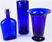 Cobalt Blue Hand Blown Art Glass Lot