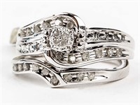 Jewelry 10kt White Gold Diamond Wedding Ring Set