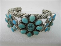 Sterling SIlver Turquoise Eula Wylie Cuff Bracelet