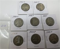 8 wartime Jefferson nickels