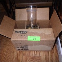 3 VINTAGE PLAYBOY BARWARE GLASSES IN ORIGINAL BOX