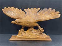 Wood Carved American Eagle Sculpture