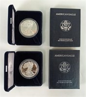 Two 1996 P Proof American Silver Eagle Coins