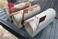 Lot of Three Metal Mailboxes