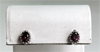 Sterling Amethyst Stud Earrings 2 Grams