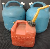 Kerosine/Gas Plastic Cans-3-pc Lot