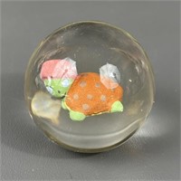 2" Vintage Clear Sulfide Turtle Marble
