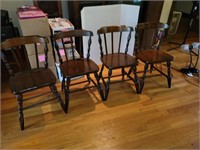 Four Vintage Wooden Chairs