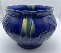 Cobalt & Yellow Pottery Vase