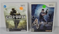 2 Wii Games - Res Evil 4, Cod Modern Warfare