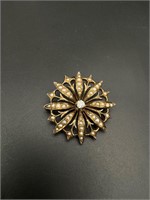 Victorian 10k gold seed pearls pendant/brooch