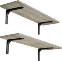 23.6 Inch Gray Wash Wall Shelves Set of 2