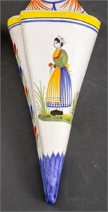 Henriot Quimper French Ceramic Wall Vase, 2