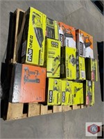 13 pcs; assorted RYOBI and RIDGID tools